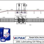 Automatic 200L Lubricating Oil Filling Line Automatyczna linia do napełniania olejem smarowym 200 l